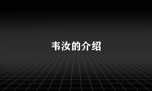 韦汝的介绍