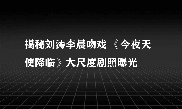 揭秘刘涛李晨吻戏 《今夜天使降临》大尺度剧照曝光