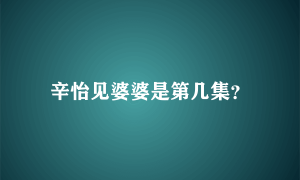 辛怡见婆婆是第几集？