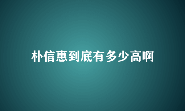 朴信惠到底有多少高啊