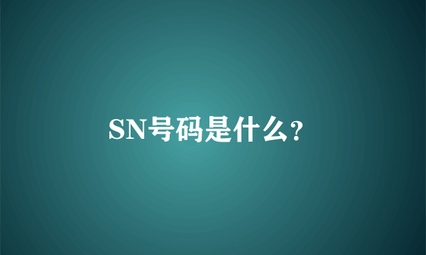 SN号码是什么？