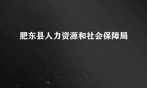 肥东县人力资源和社会保障局