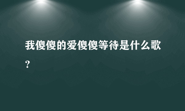 我傻傻的爱傻傻等待是什么歌？