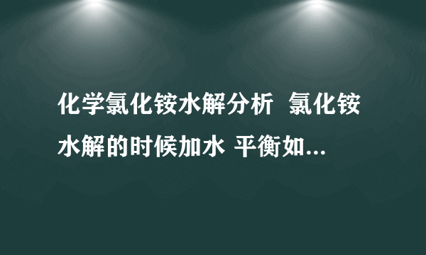 化学氯化铵水解分析  氯化铵水解的时候加水 平衡如何移动 请分析下各种离子的变化