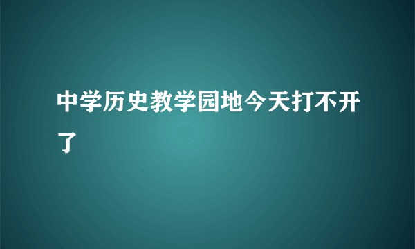 中学历史教学园地今天打不开了