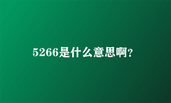 5266是什么意思啊？