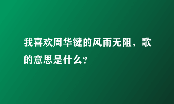 我喜欢周华键的风雨无阻，歌的意思是什么？