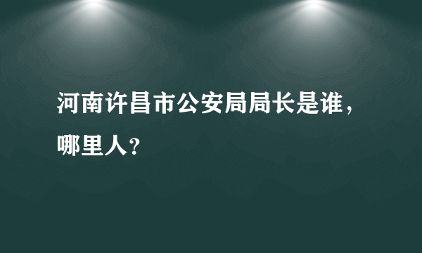 河南许昌市公安局局长是谁，哪里人？