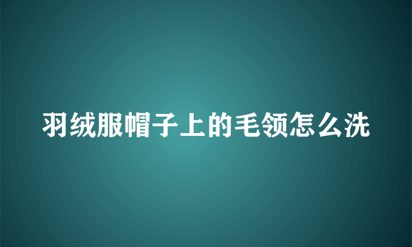 羽绒服帽子上的毛领怎么洗