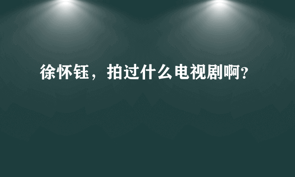 徐怀钰，拍过什么电视剧啊？