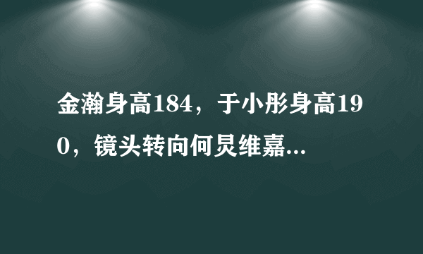 金瀚身高184，于小彤身高190，镜头转向何炅维嘉，这站位是何苦