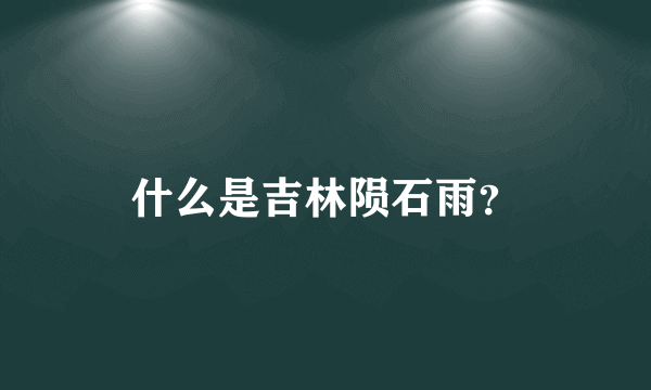 什么是吉林陨石雨？