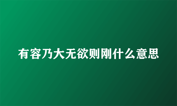 有容乃大无欲则刚什么意思