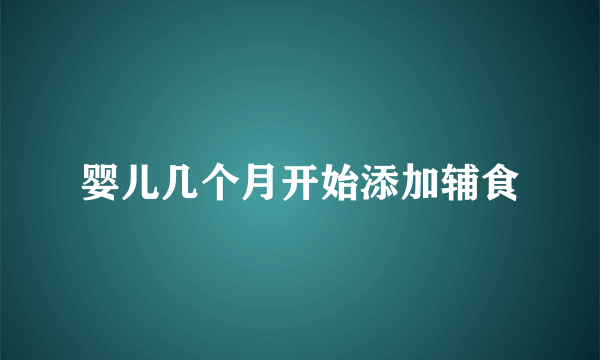 婴儿几个月开始添加辅食