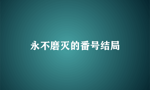 永不磨灭的番号结局