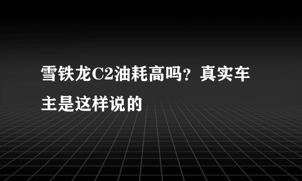 雪铁龙C2油耗高吗？真实车主是这样说的