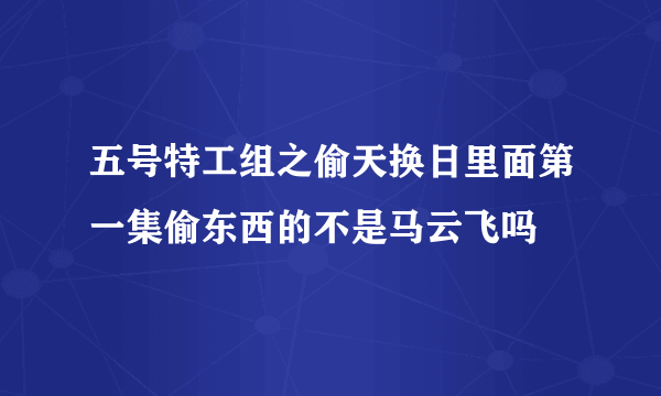 五号特工组之偷天换日里面第一集偷东西的不是马云飞吗