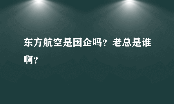 东方航空是国企吗？老总是谁啊？