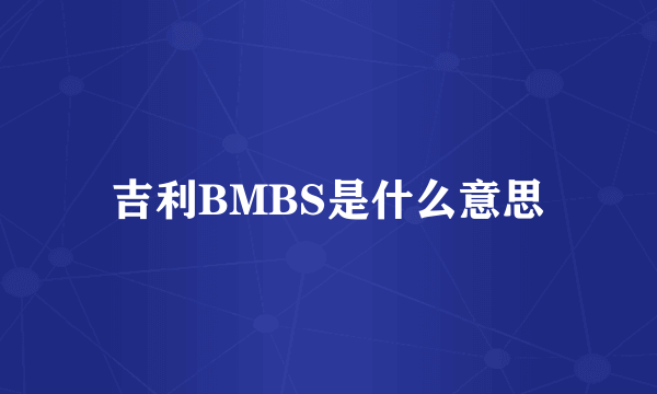 吉利BMBS是什么意思