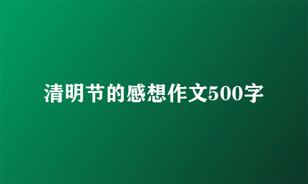 清明节的感想作文500字