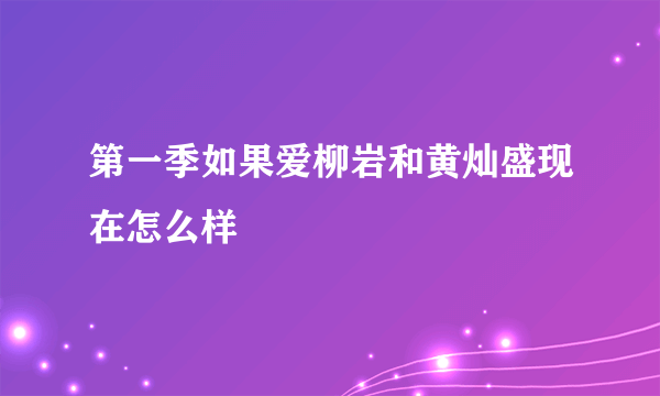 第一季如果爱柳岩和黄灿盛现在怎么样