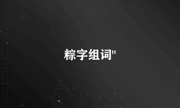 粽字组词