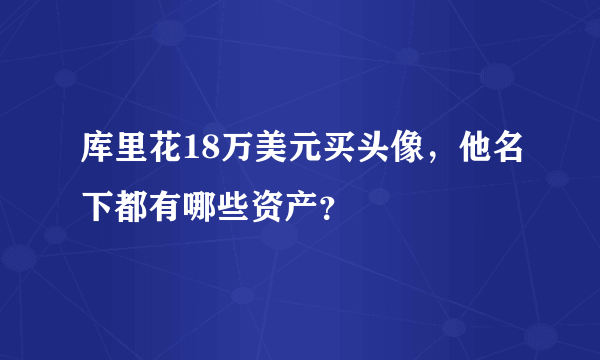 库里花18万美元买头像，他名下都有哪些资产？