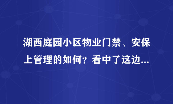 湖西庭园小区物业门禁、安保上管理的如何？看中了这边的房子，担心给老人住的话会不会不安全？