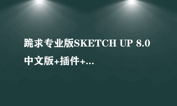 跪求专业版SKETCH UP 8.0中文版+插件+注册机。