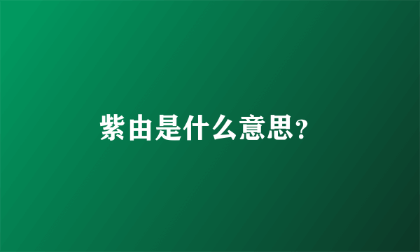 紫由是什么意思？