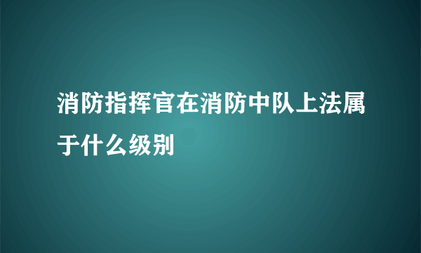 消防指挥官在消防中队上法属于什么级别