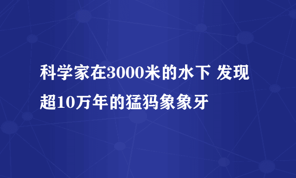 科学家在3000米的水下 发现超10万年的猛犸象象牙