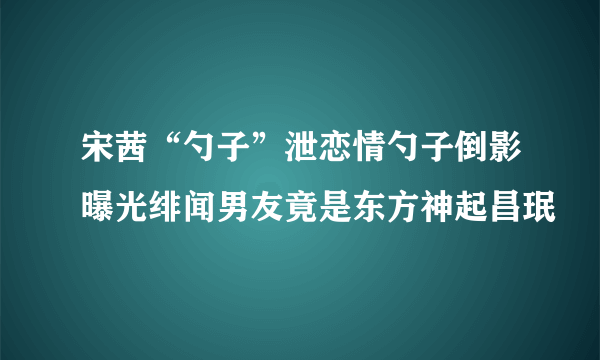 宋茜“勺子”泄恋情勺子倒影曝光绯闻男友竟是东方神起昌珉