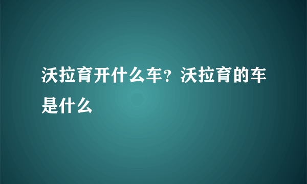 沃拉育开什么车？沃拉育的车是什么