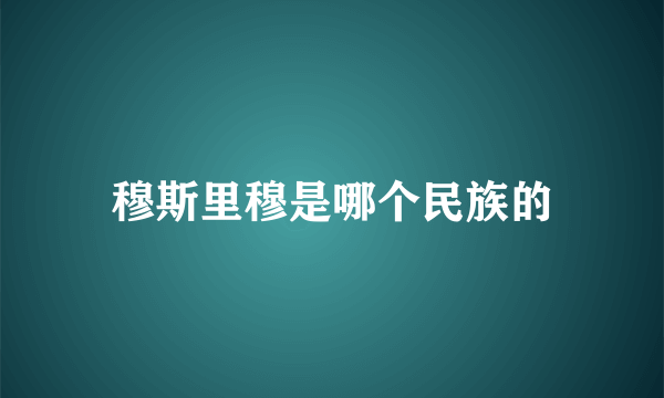 穆斯里穆是哪个民族的