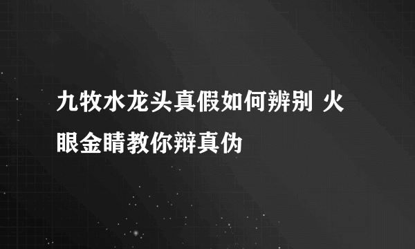 九牧水龙头真假如何辨别 火眼金睛教你辩真伪