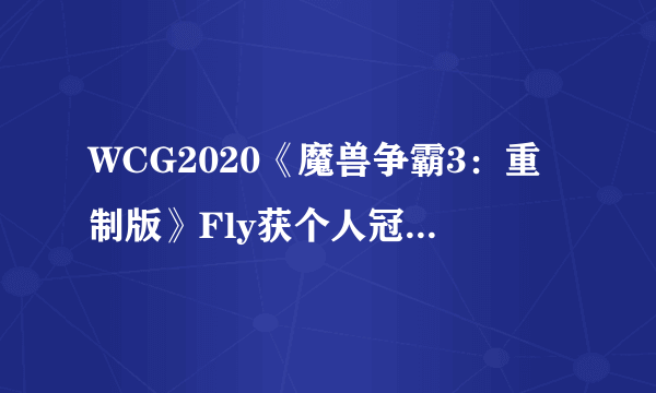 WCG2020《魔兽争霸3：重制版》Fly获个人冠军 今年实现双冠