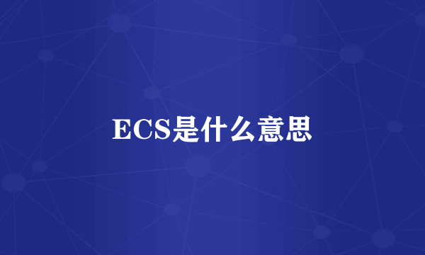 ECS是什么意思