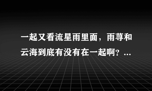 一起又看流星雨里面，雨荨和云海到底有没有在一起啊？蒋媛最后怎么样了啊。快。。