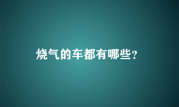 烧气的车都有哪些？