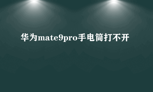 华为mate9pro手电筒打不开