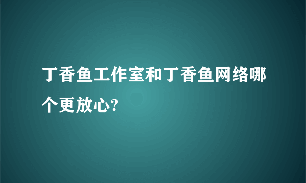 丁香鱼工作室和丁香鱼网络哪个更放心?