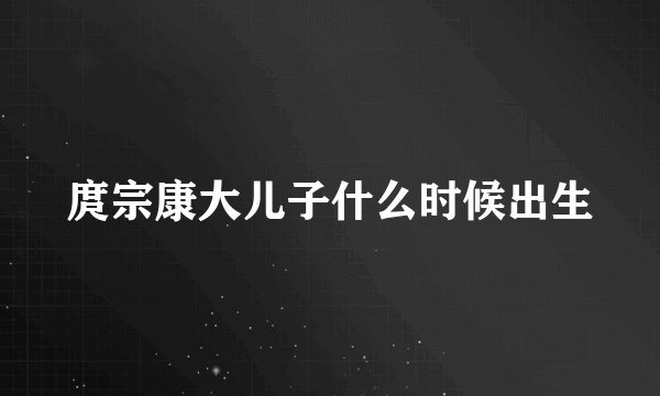 庹宗康大儿子什么时候出生