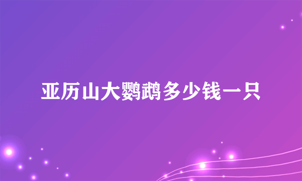 亚历山大鹦鹉多少钱一只