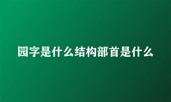 园字是什么结构部首是什么