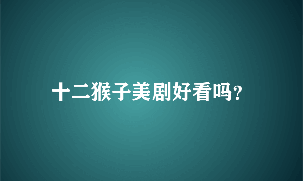 十二猴子美剧好看吗？