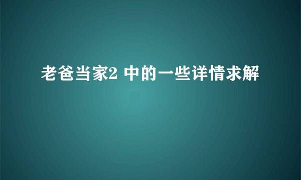 老爸当家2 中的一些详情求解