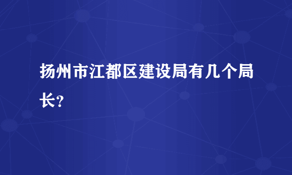 扬州市江都区建设局有几个局长？