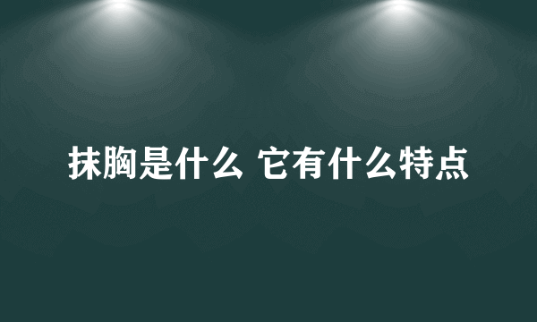 抹胸是什么 它有什么特点