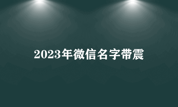 2023年微信名字带震